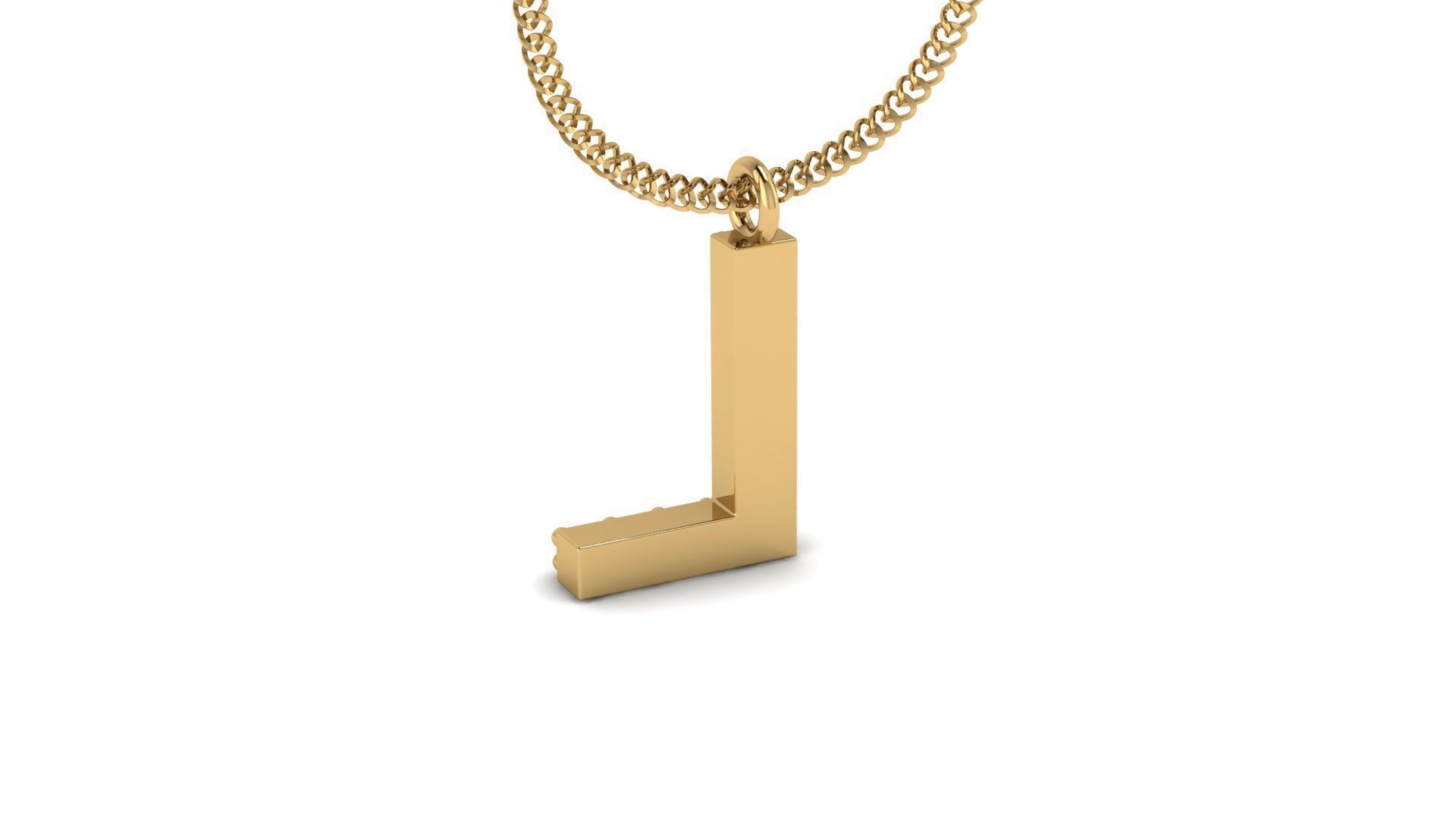 Diamond Alphabet Pendant L 3D print model_16