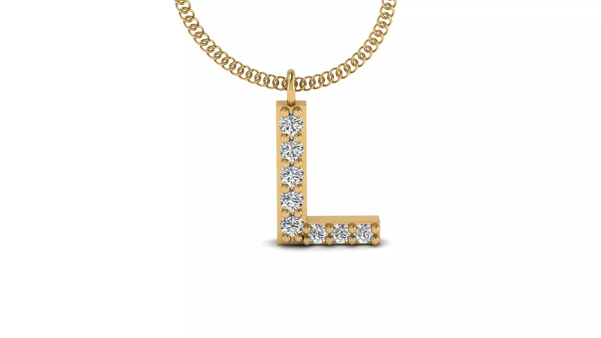 Diamond Alphabet Pendant L 3D print model_0