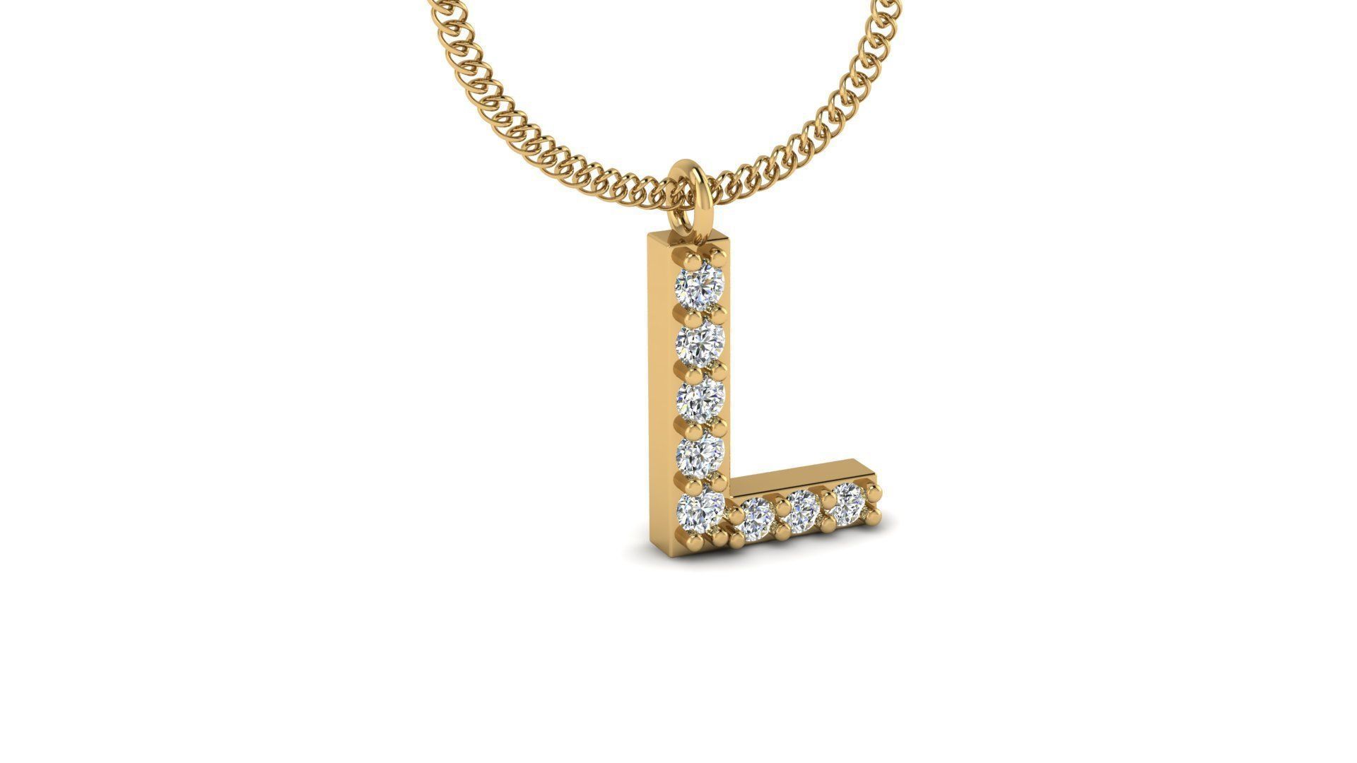 Diamond Alphabet Pendant L 3D print model_20