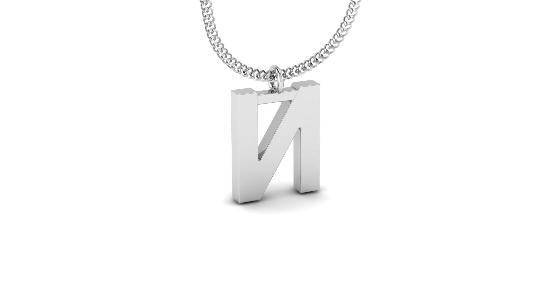 Diamond Alphabet Pendant N 3D print model_12