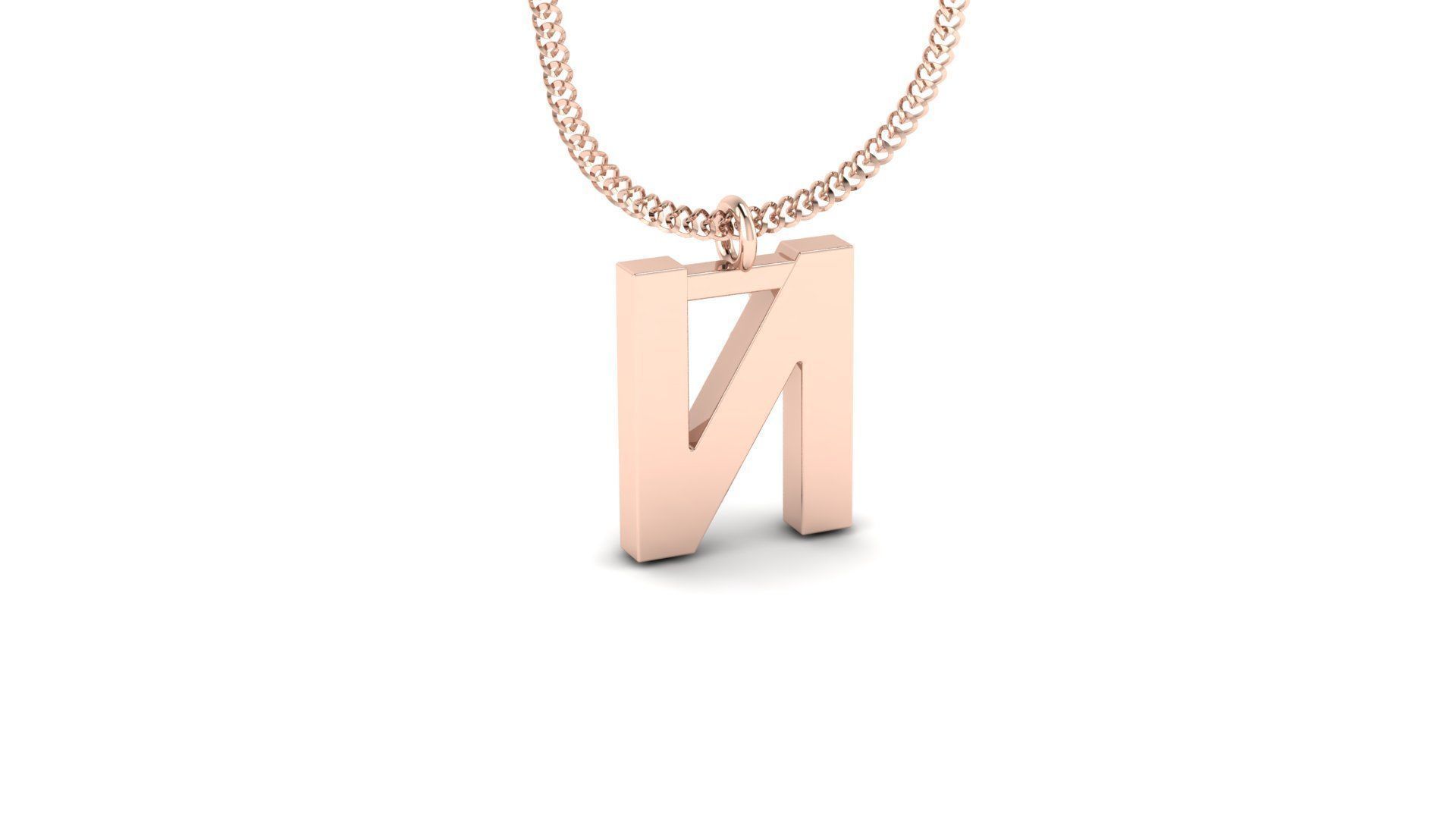 Diamond Alphabet Pendant N 3D print model_5