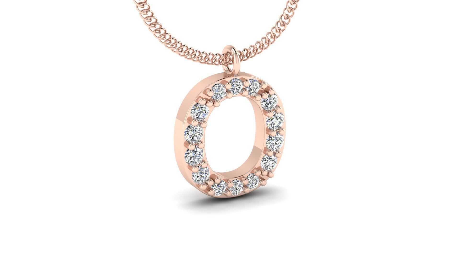 Diamond Alphabet Pendant O 3D print model_6