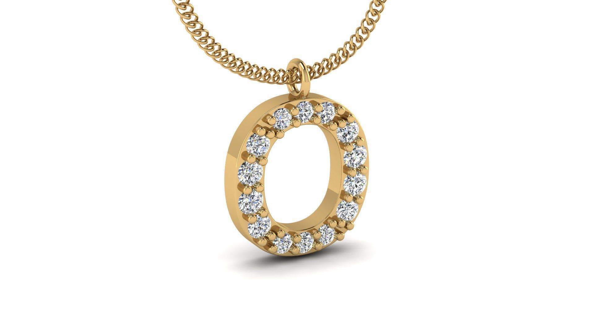 Diamond Alphabet Pendant O 3D print model_18