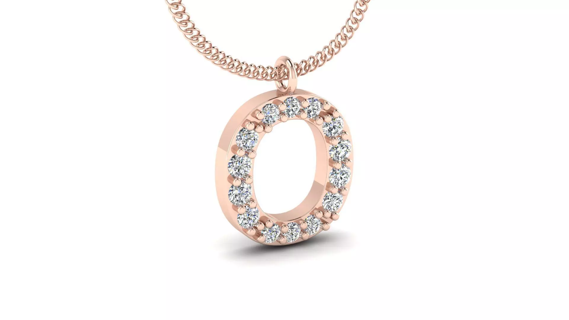 Diamond Alphabet Pendant O 3D print model_0