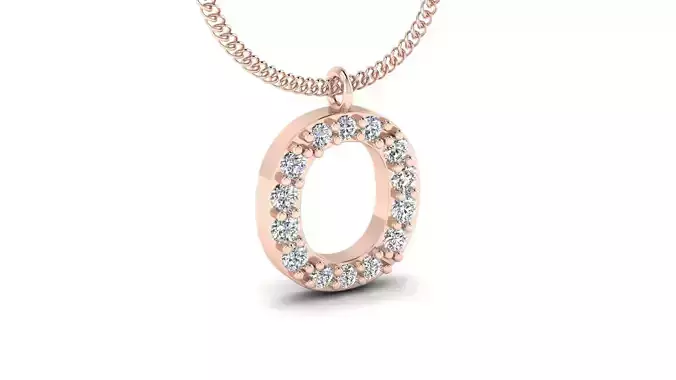 Diamond Alphabet Pendant O 3D print model
