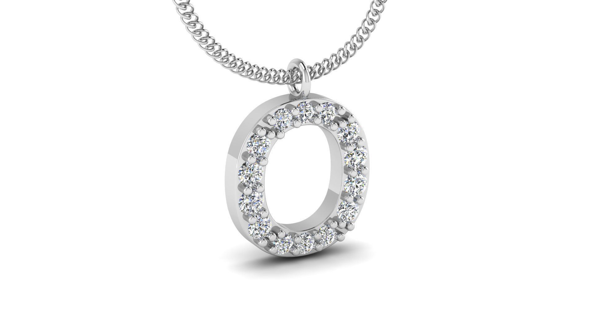 Diamond Alphabet Pendant O 3D print model_14