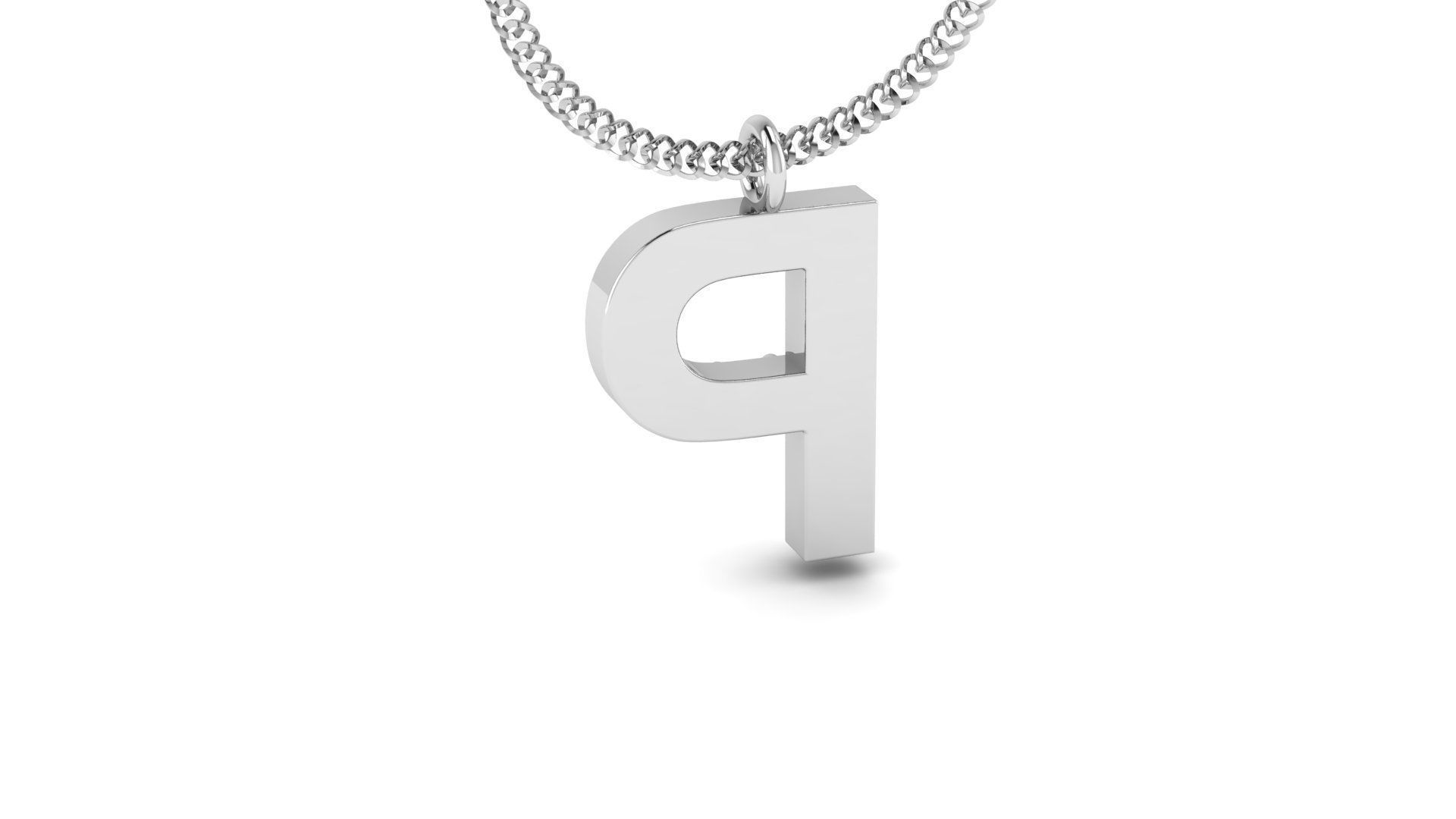 Diamond Alphabet Pendant P 3D print model_11