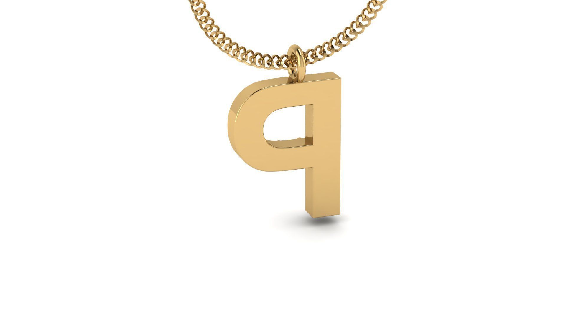 Diamond Alphabet Pendant P 3D print model_17
