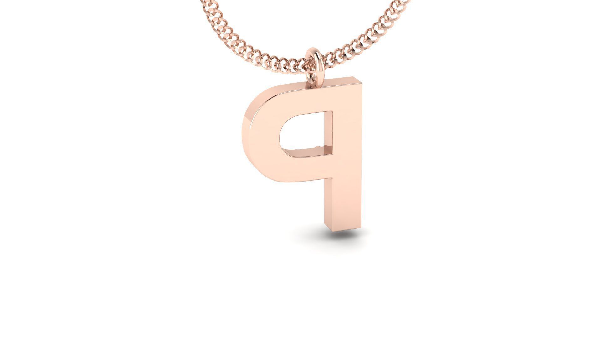 Diamond Alphabet Pendant P 3D print model_4