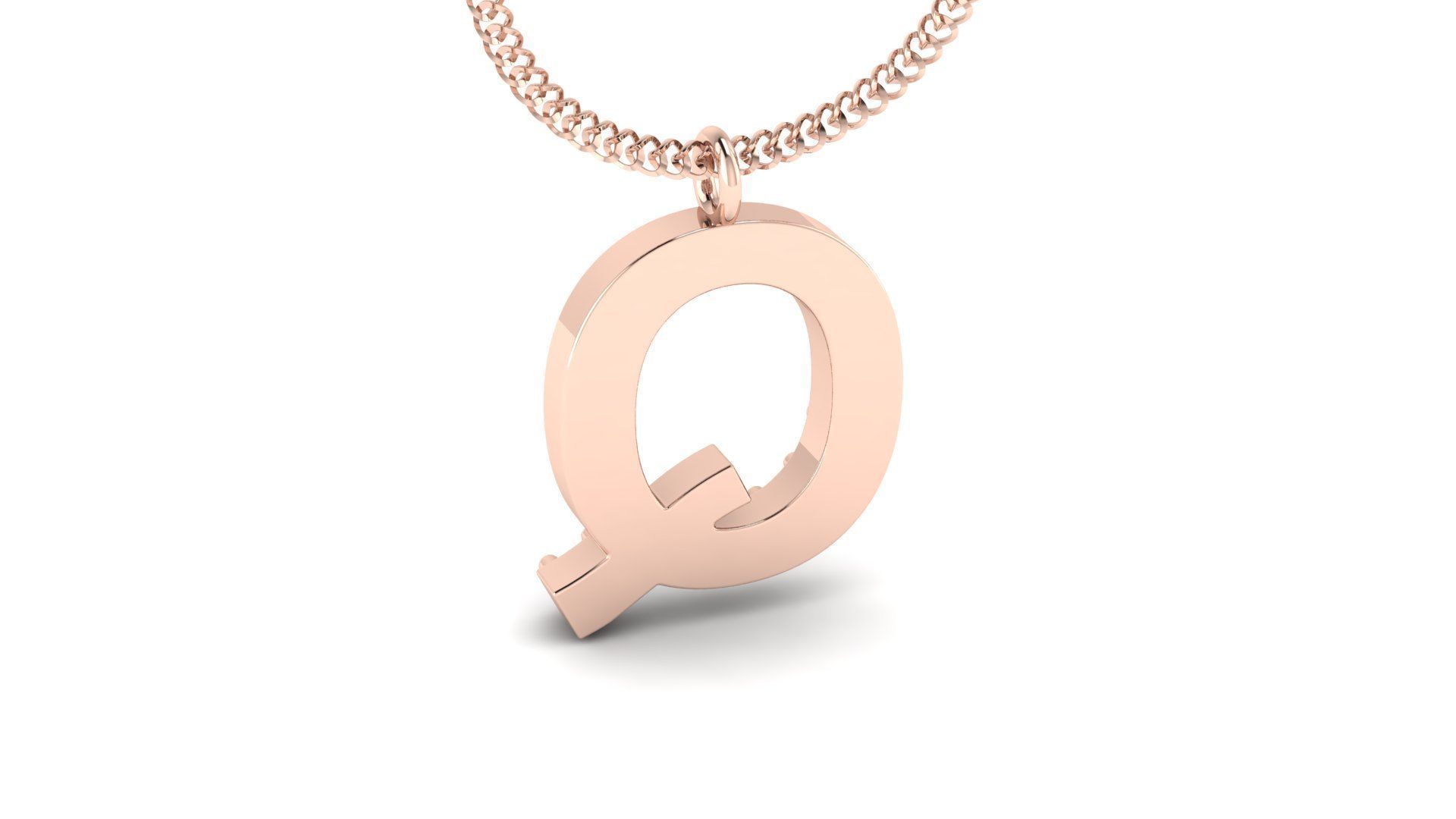 Diamond Alphabet Pendant Q 3D print model_7