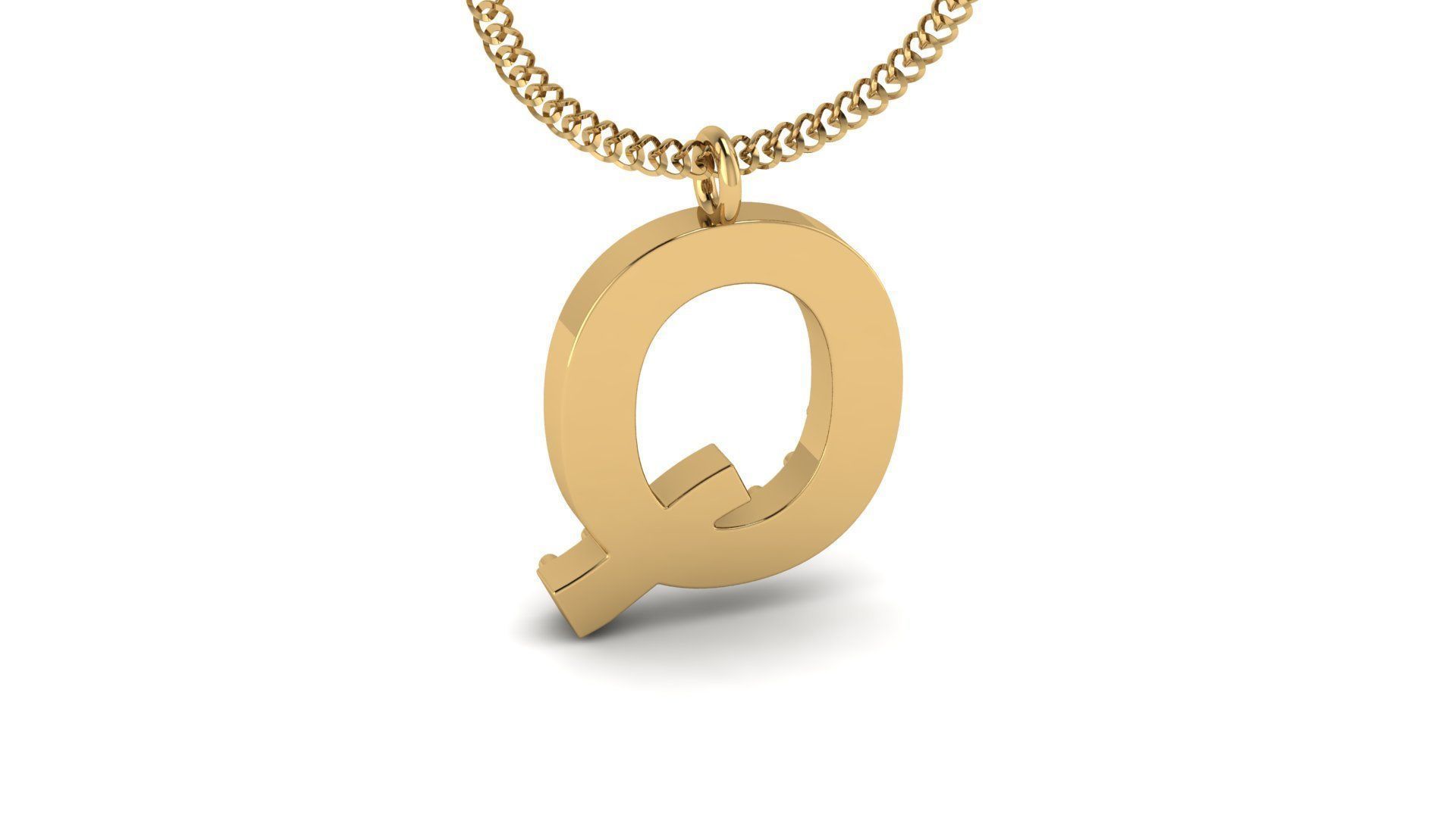 Diamond Alphabet Pendant Q 3D print model_19