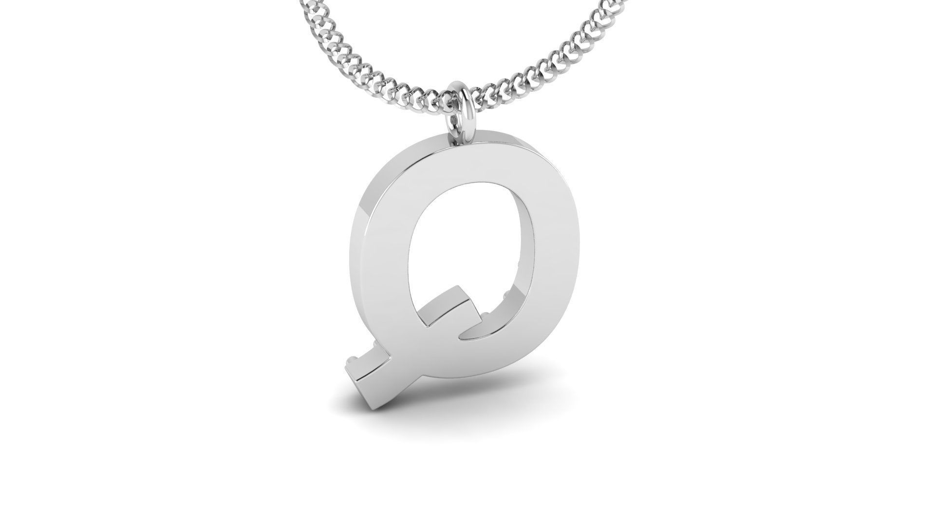 Diamond Alphabet Pendant Q 3D print model_14