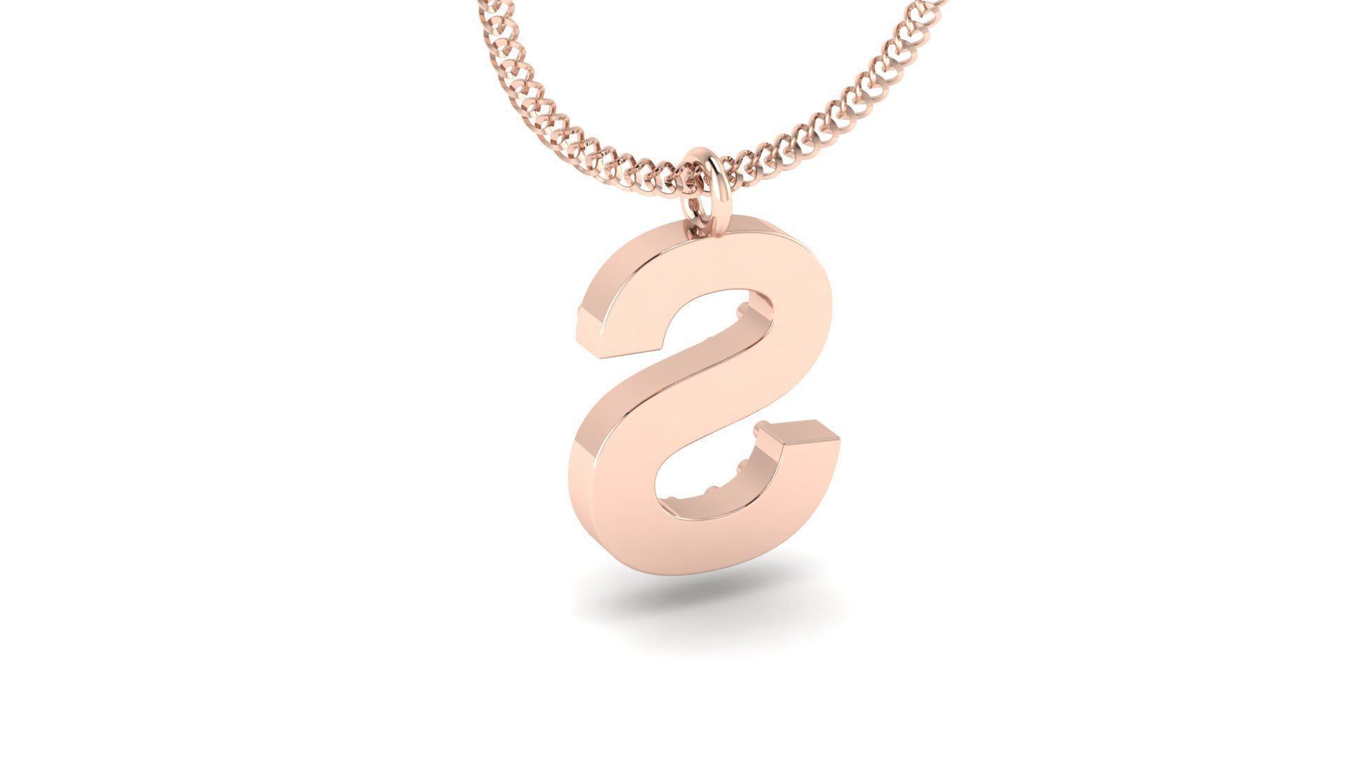 Diamond Alphabet Pendant S 3D print model_5