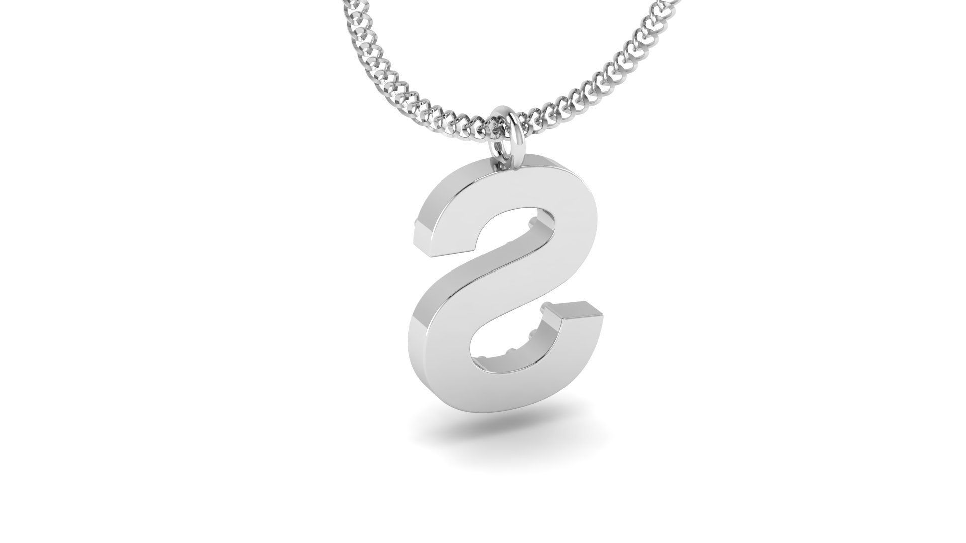 Diamond Alphabet Pendant S 3D print model_13