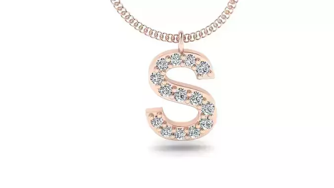 Diamond Alphabet Pendant S 3D print model