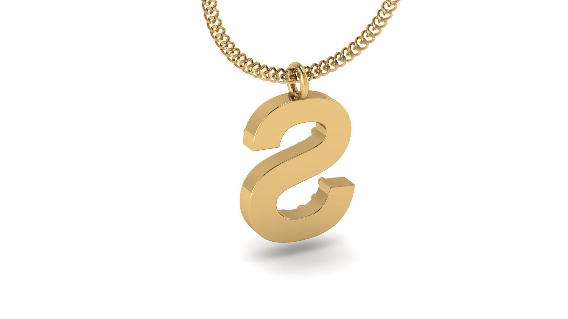 Diamond Alphabet Pendant S 3D print model_19