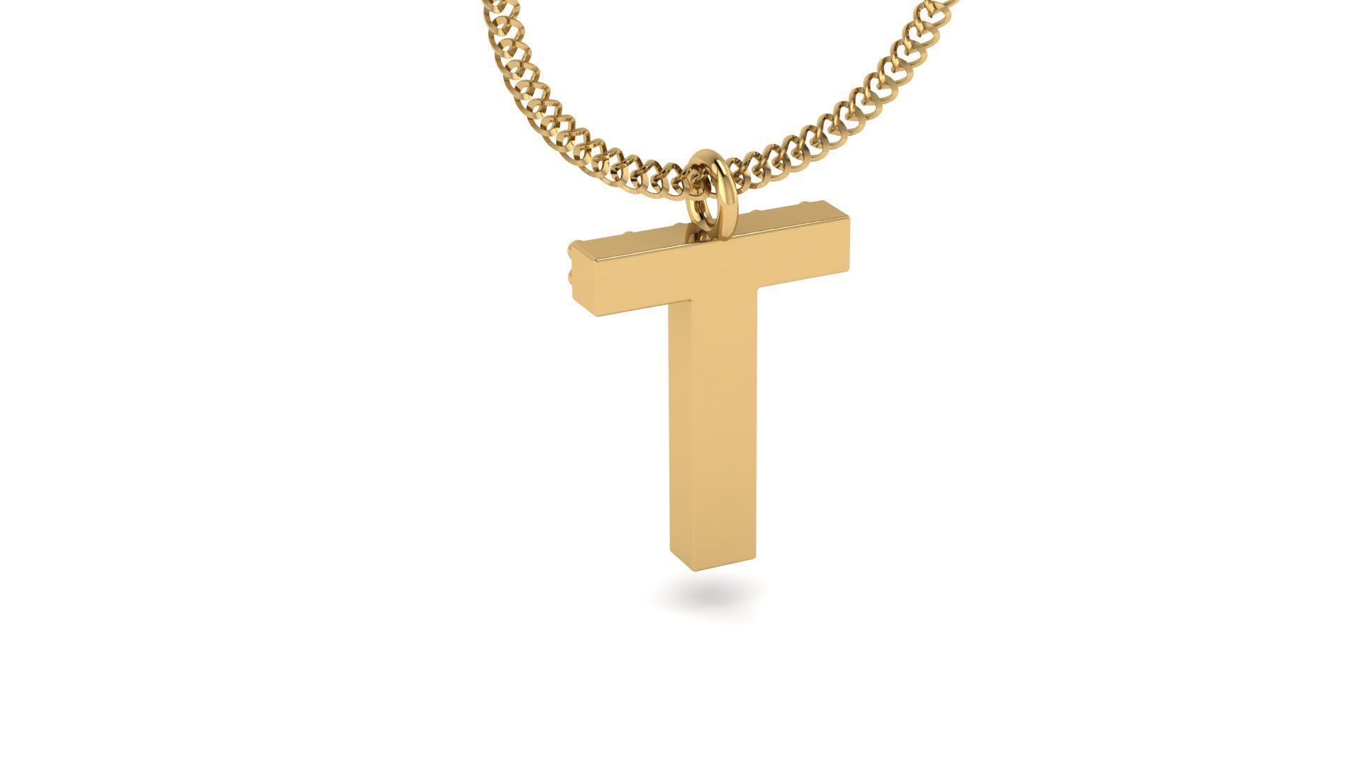 Diamond Alphabet Pendant T 3D print model_17