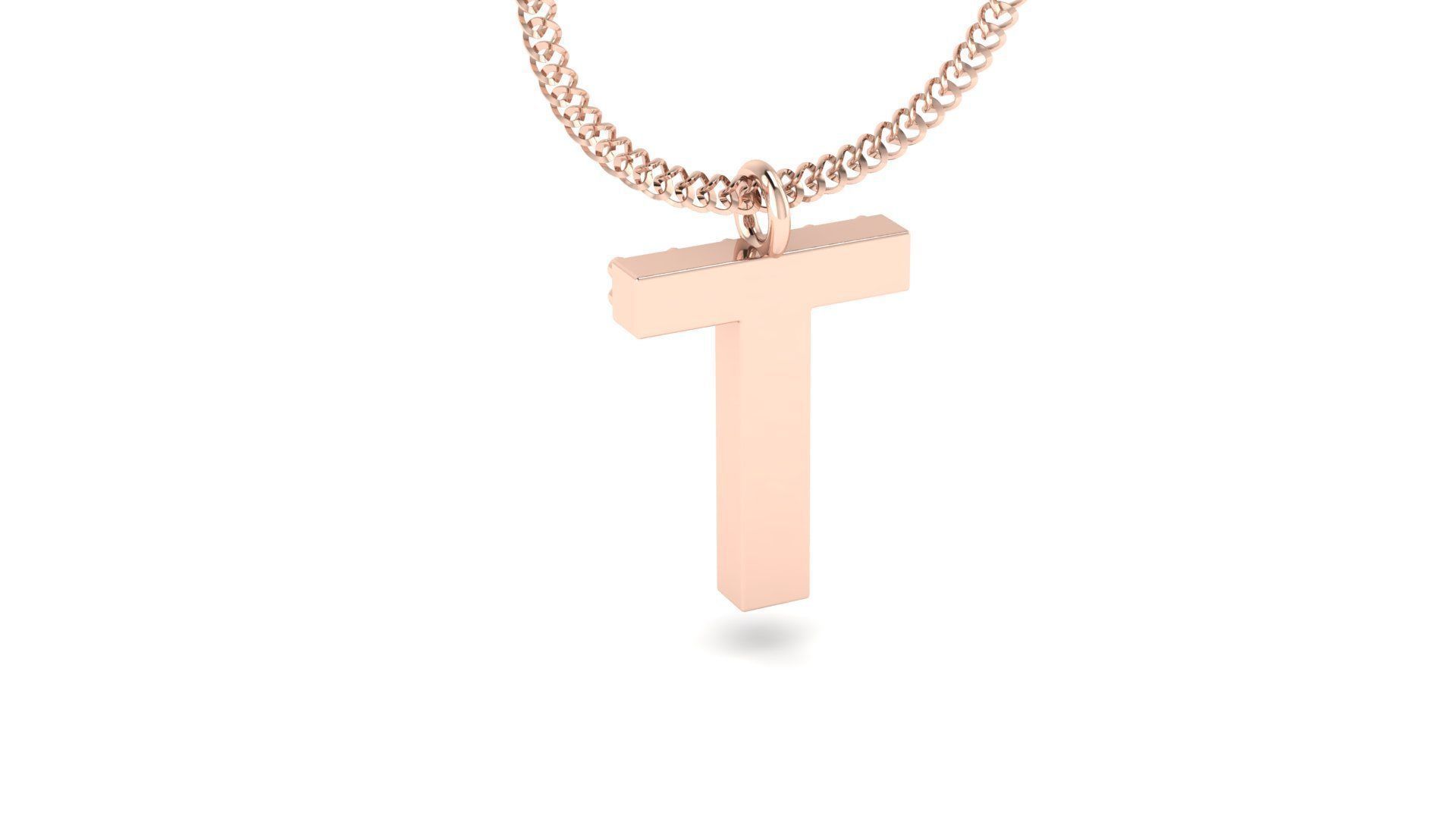 Diamond Alphabet Pendant T 3D print model_6