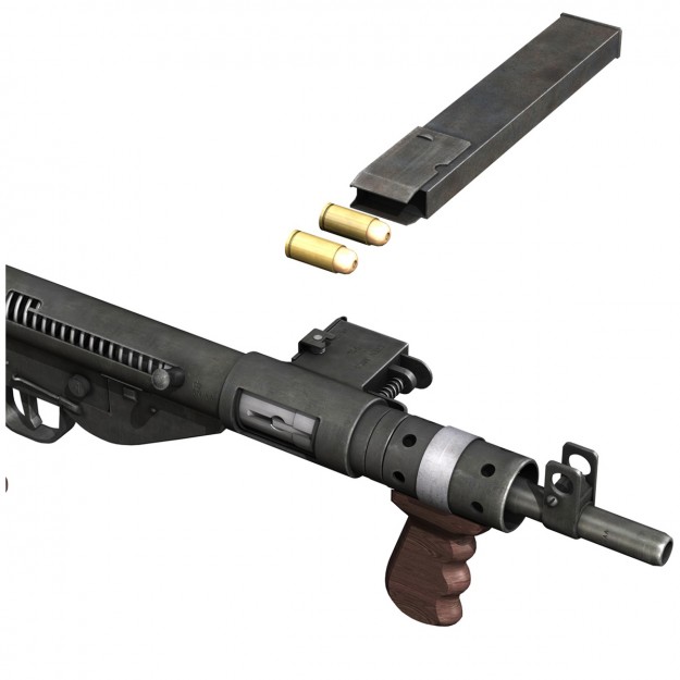 Sten MK V Submachine Gun 3D model_9