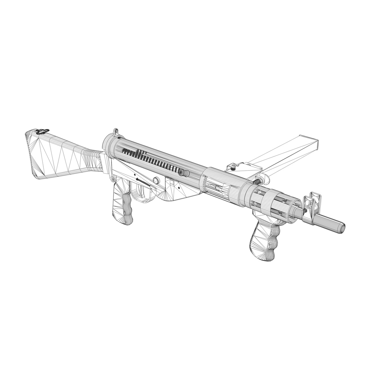 Sten MK V Submachine Gun 3D model_12