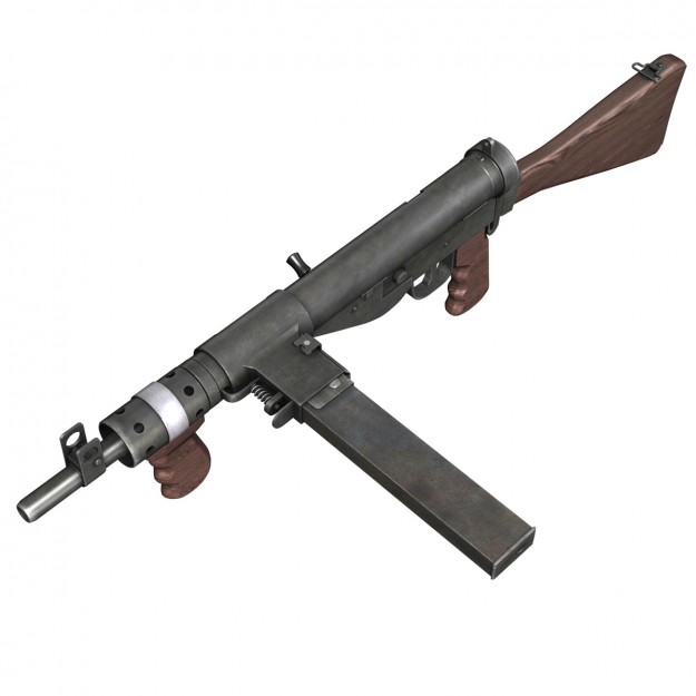 Sten MK V Submachine Gun 3D model_8