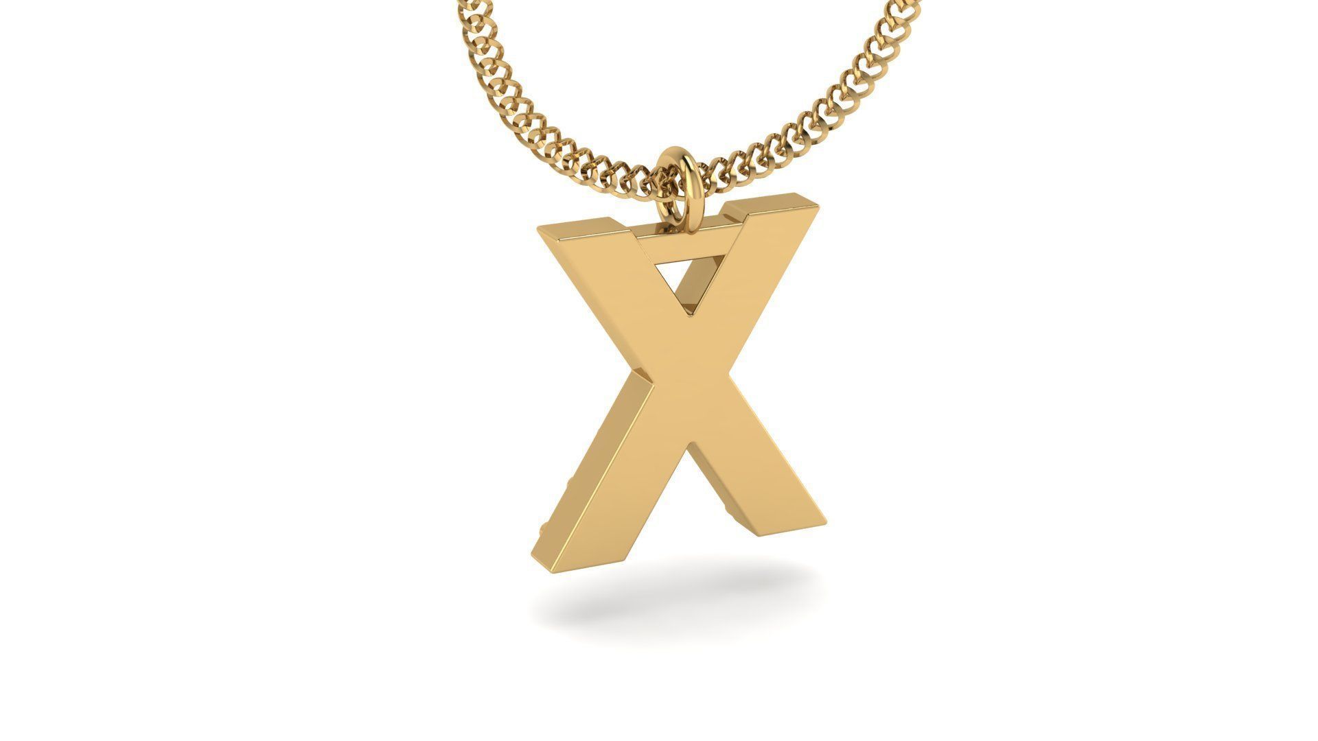 Diamond Alphabet Pendant X 3D print model_19
