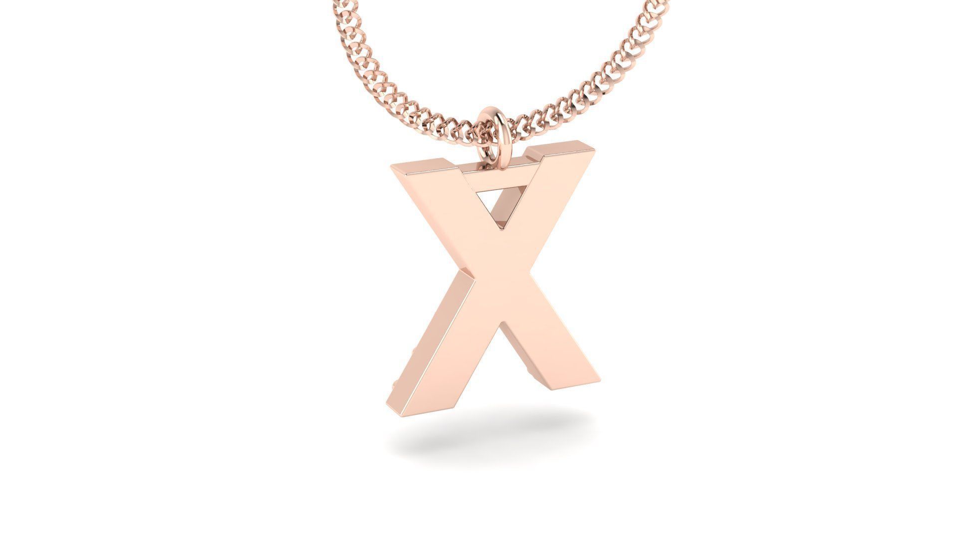 Diamond Alphabet Pendant X 3D print model_8