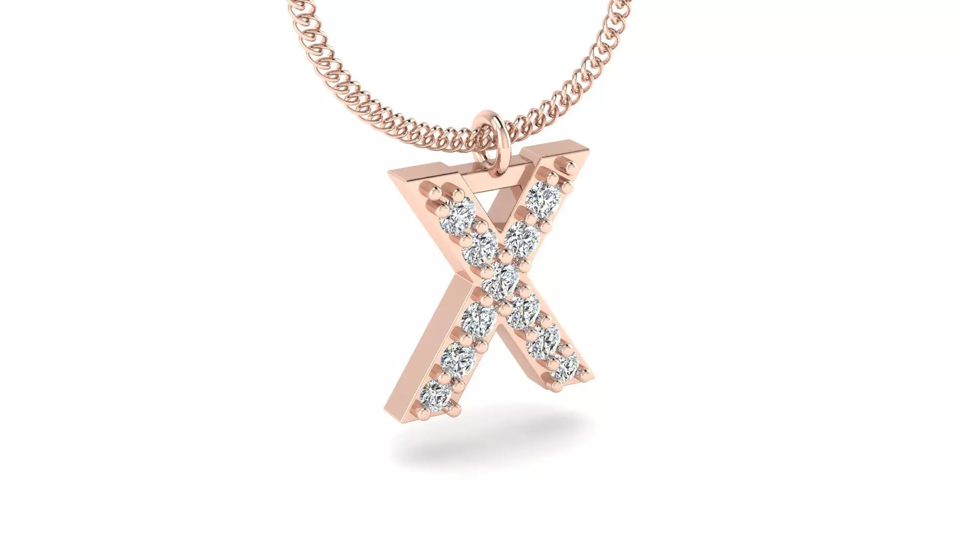 Diamond Alphabet Pendant X 3D print model_0