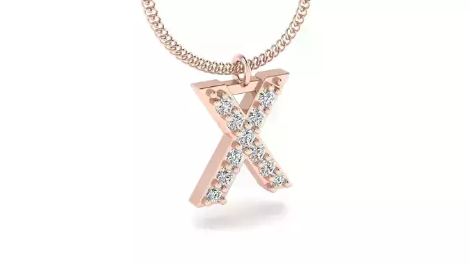Diamond Alphabet Pendant X 3D print model