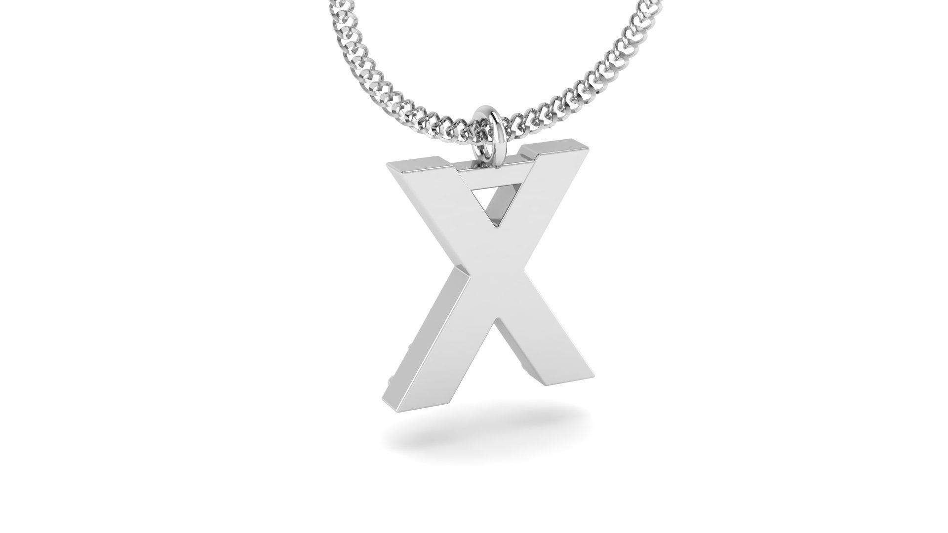 Diamond Alphabet Pendant X 3D print model_14