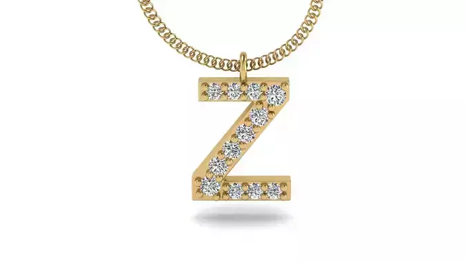 Diamond Alphabet Pendant Z