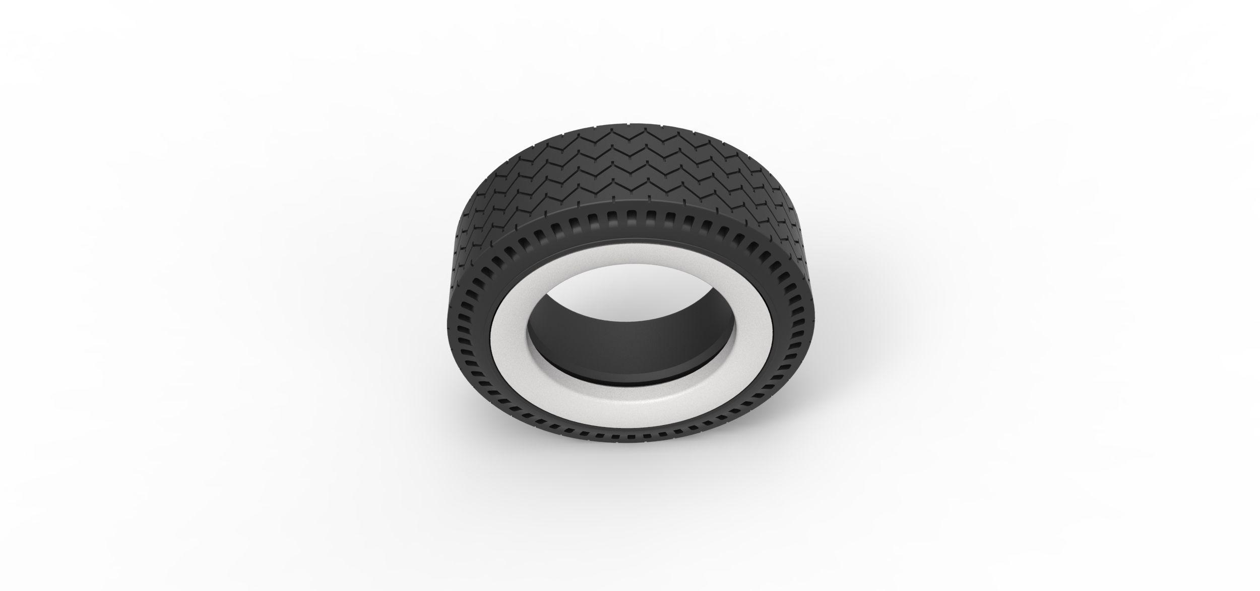 Whitewall rear tire of vintage dragster Version 10 Scale 1 to 25 3D print model_5