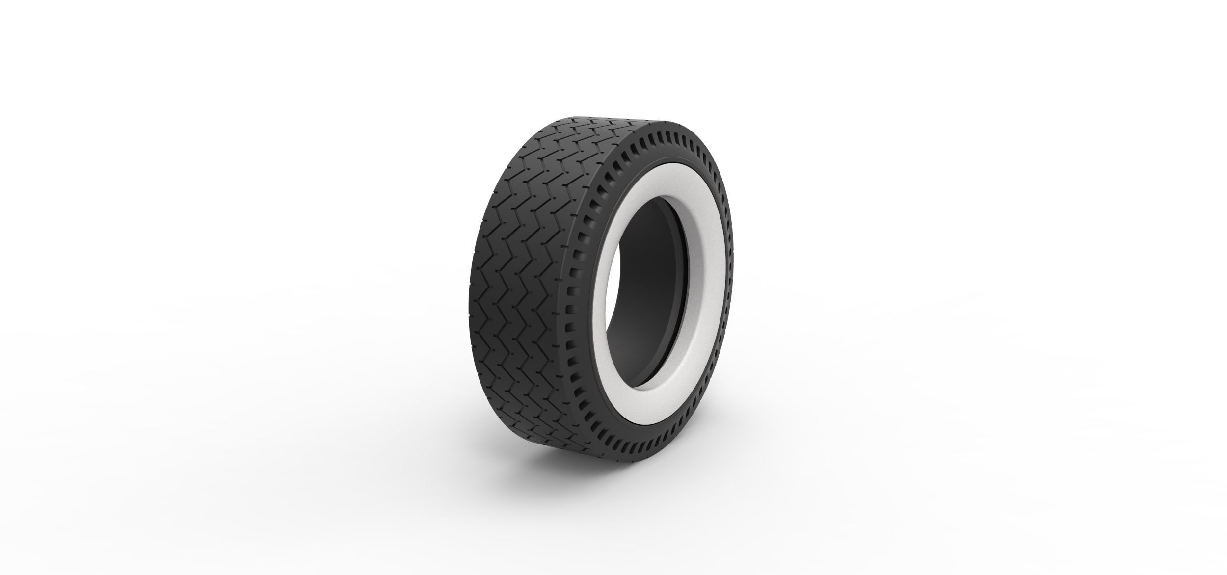 Whitewall rear tire of vintage dragster Version 10 Scale 1 to 25 3D print model_1