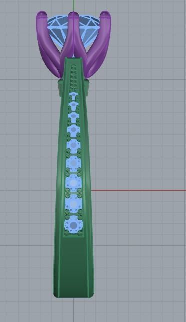 Diamond Wedding Rings 010 3D print model_43