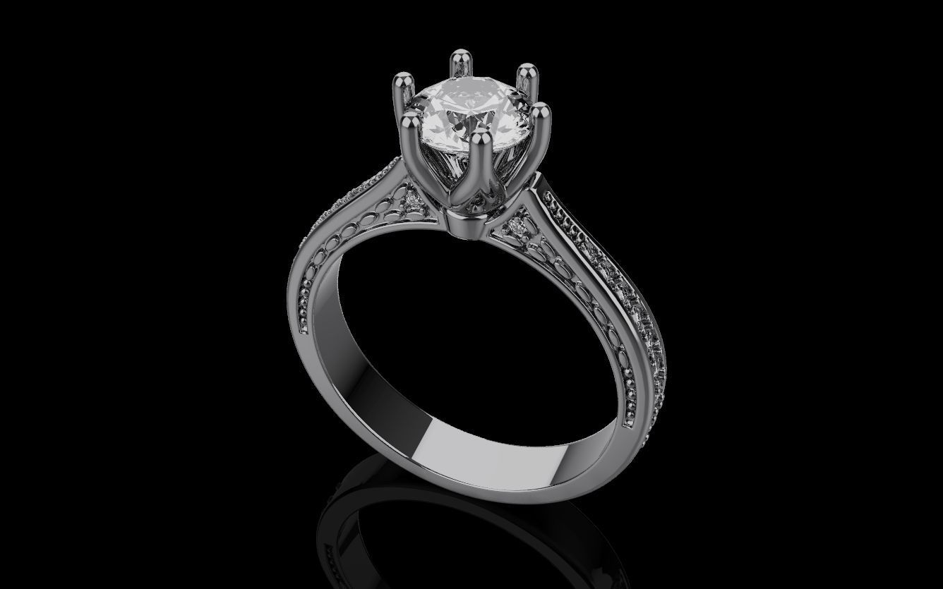 Diamond Wedding Rings 010 3D print model_15