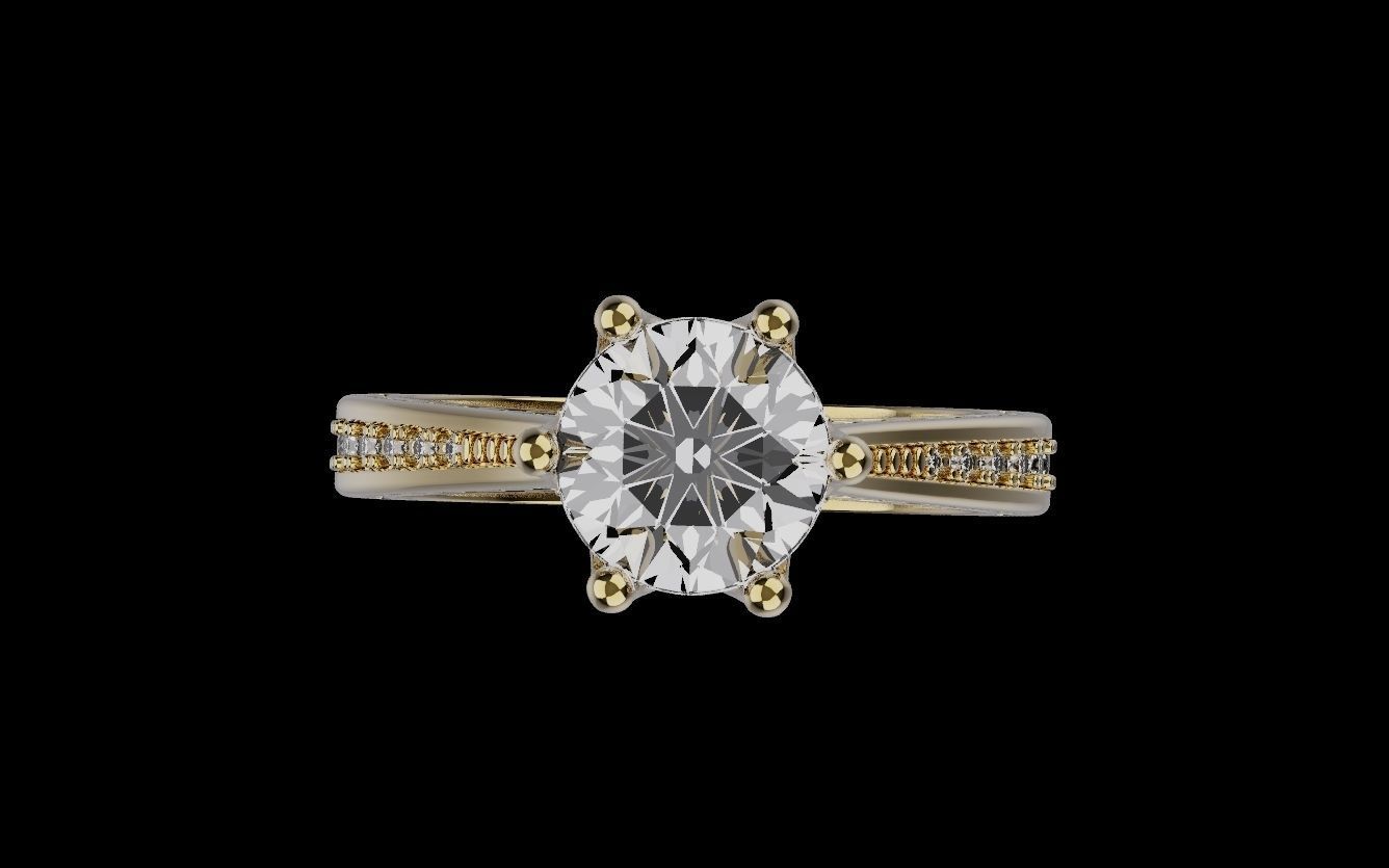 Diamond Wedding Rings 010 3D print model_21