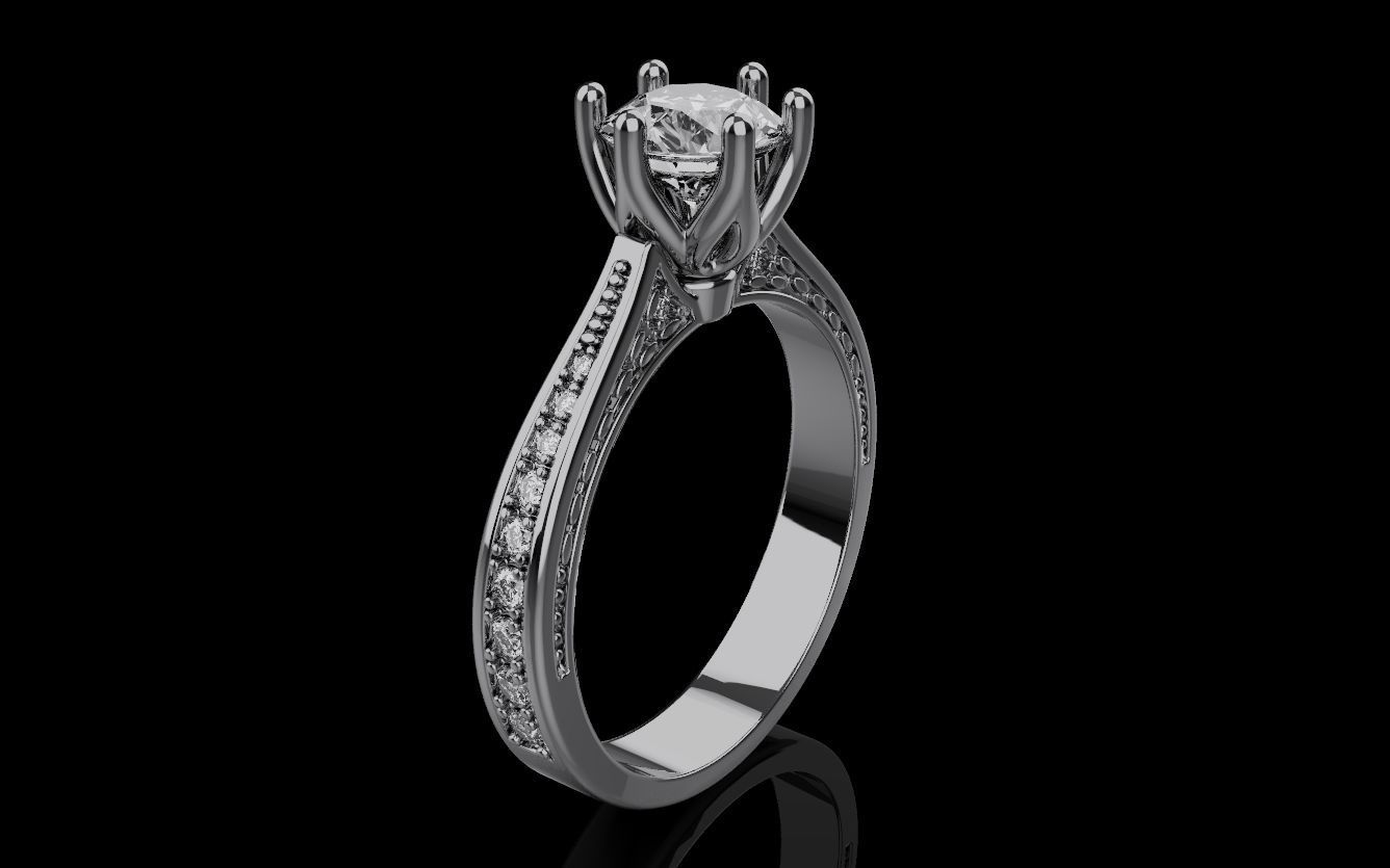 Diamond Wedding Rings 010 3D print model_17