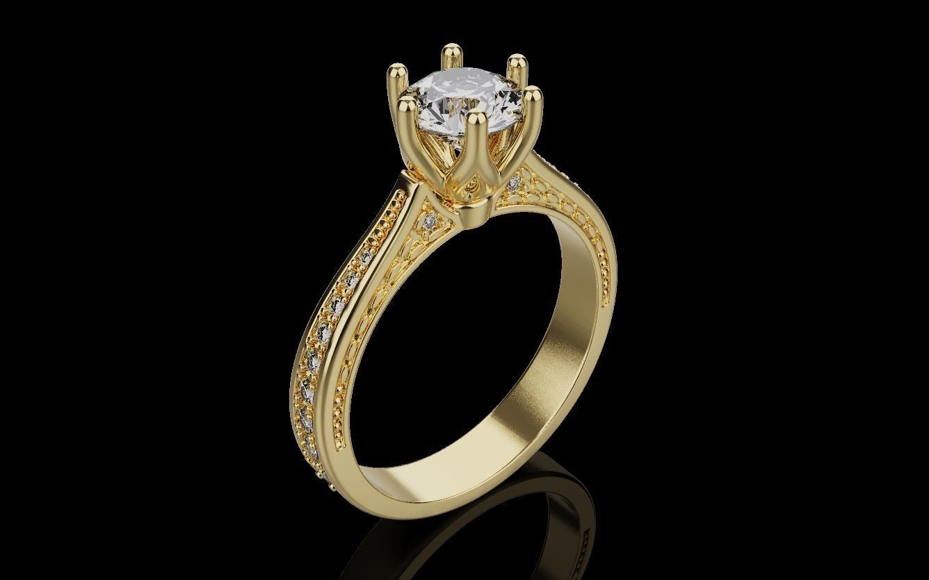 Diamond Wedding Rings 010 3D print model_37