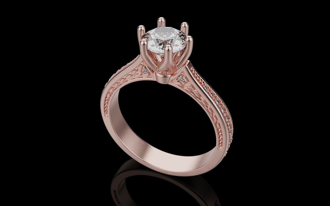 Diamond Wedding Rings 010 3D print model_14