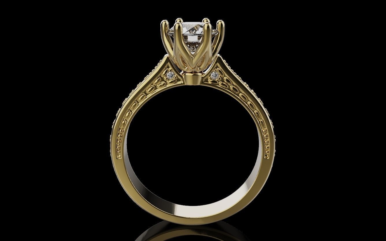 Diamond Wedding Rings 010 3D print model_25