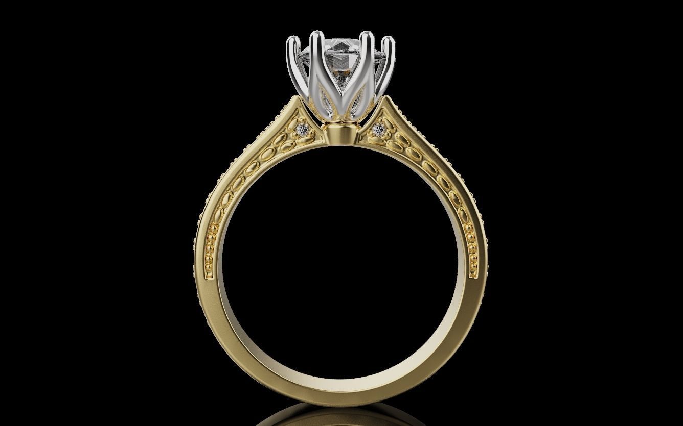 Diamond Wedding Rings 010 3D print model_2