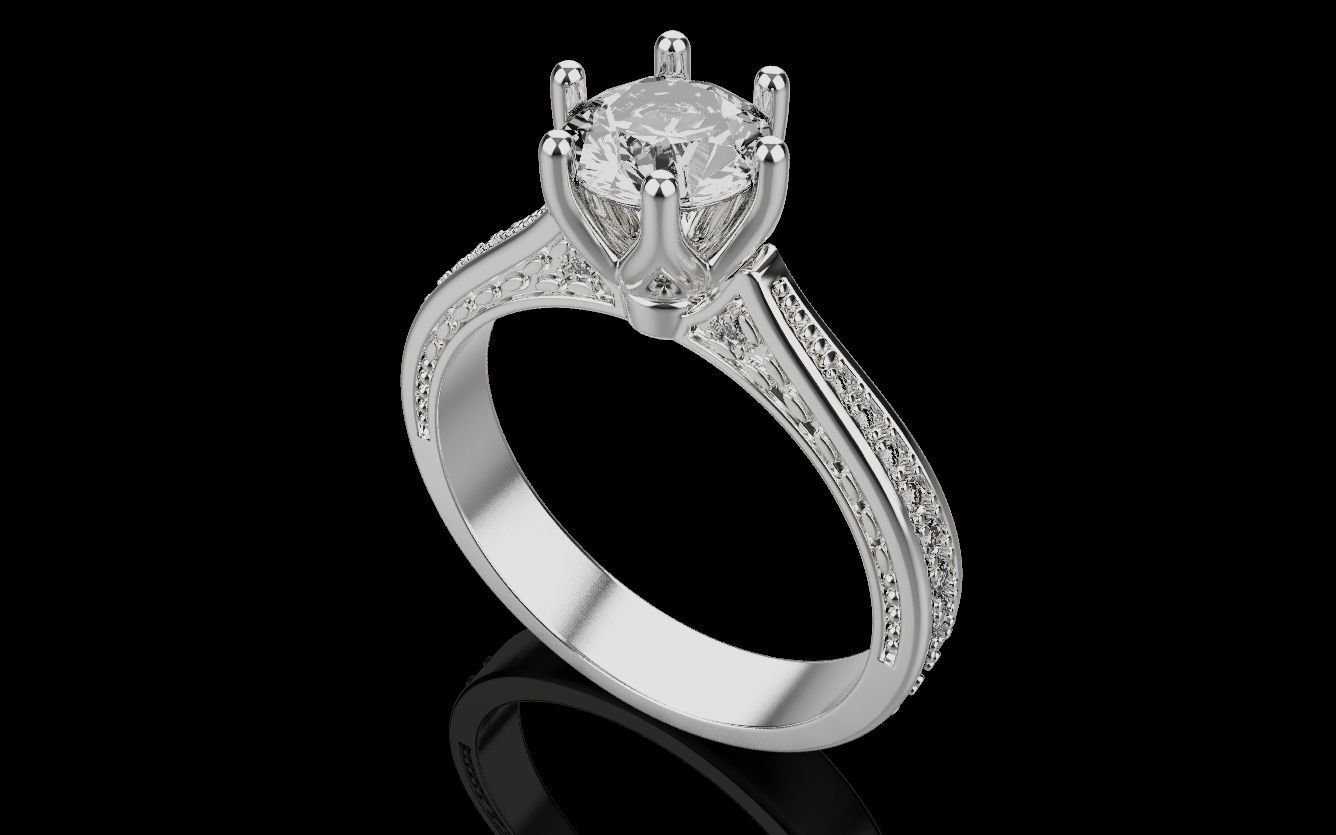 Diamond Wedding Rings 010 3D print model_34