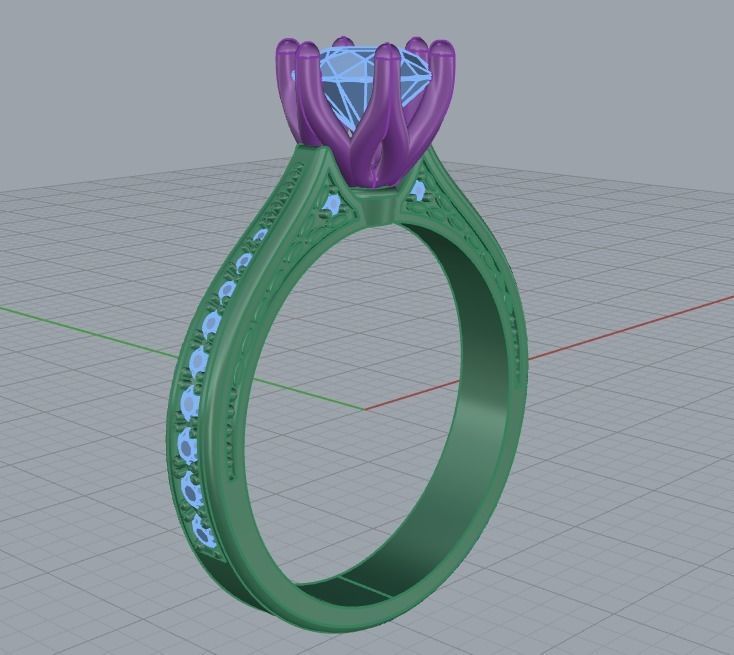 Diamond Wedding Rings 010 3D print model_45