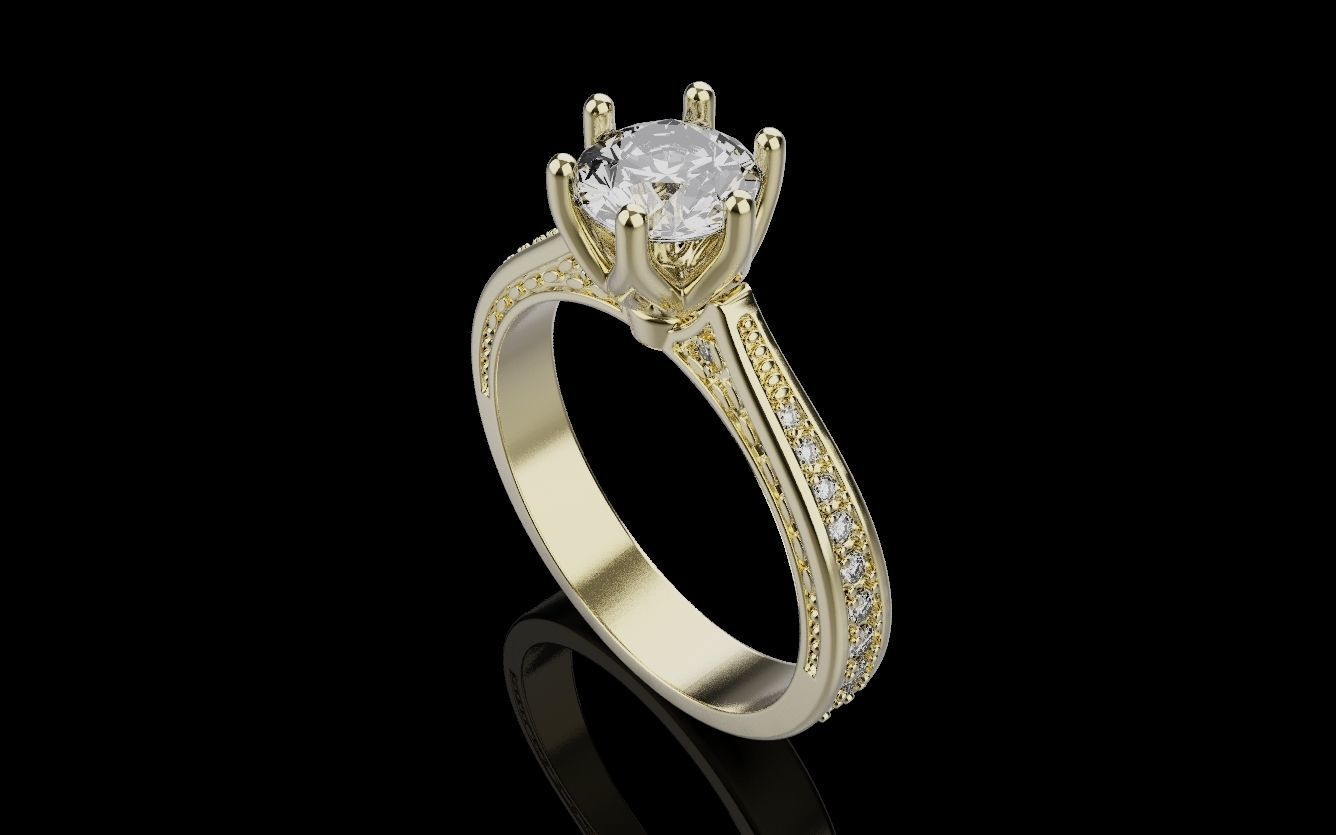 Diamond Wedding Rings 010 3D print model_8