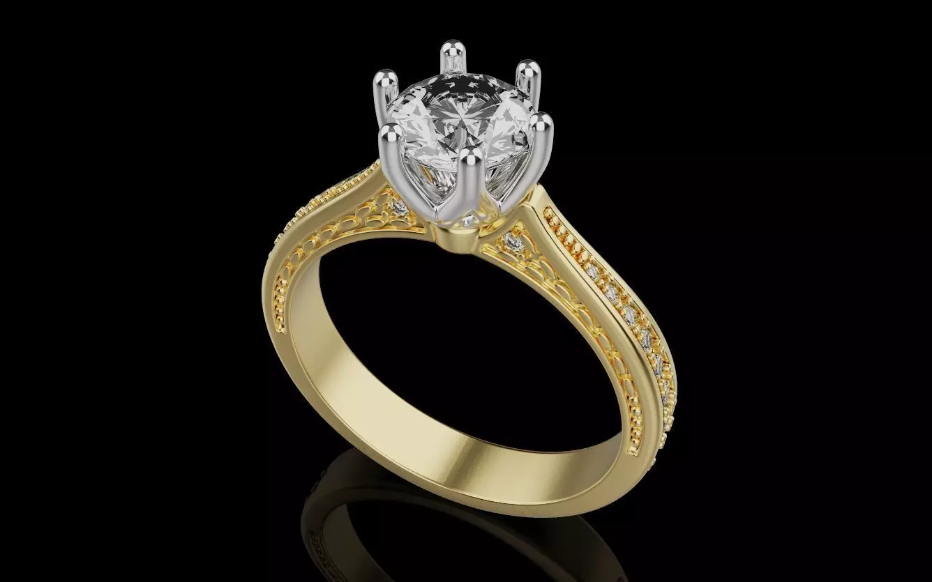 Diamond Wedding Rings 010 3D print model_0