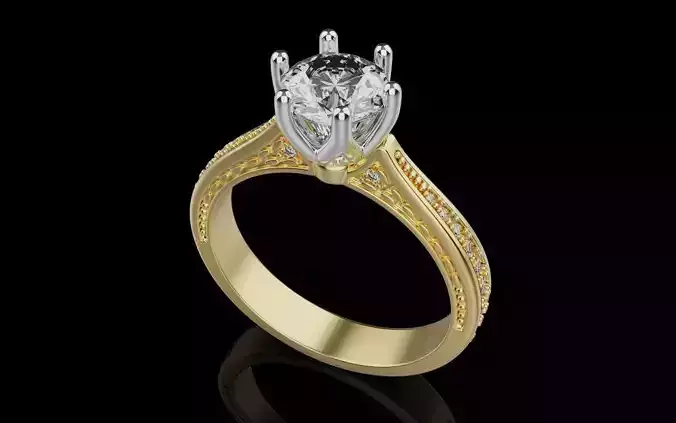 Diamond Wedding Rings 010 3D print model
