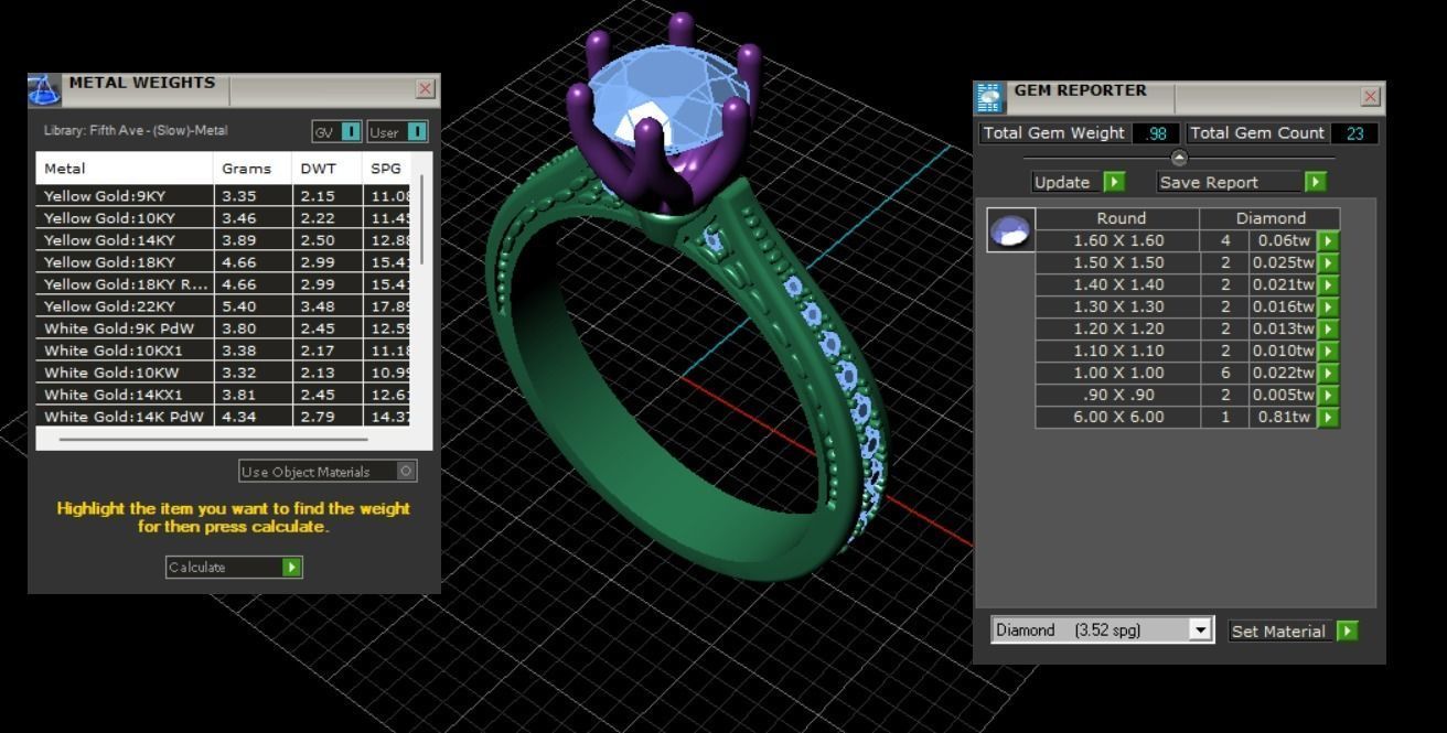 Diamond Wedding Rings 010 3D print model_56