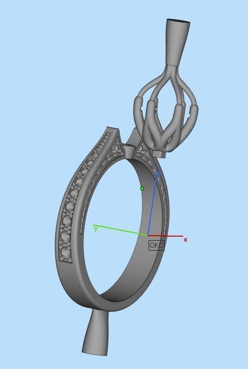Diamond Wedding Rings 010 3D print model_55