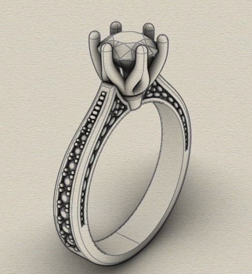 Diamond Wedding Rings 010 3D print model_49
