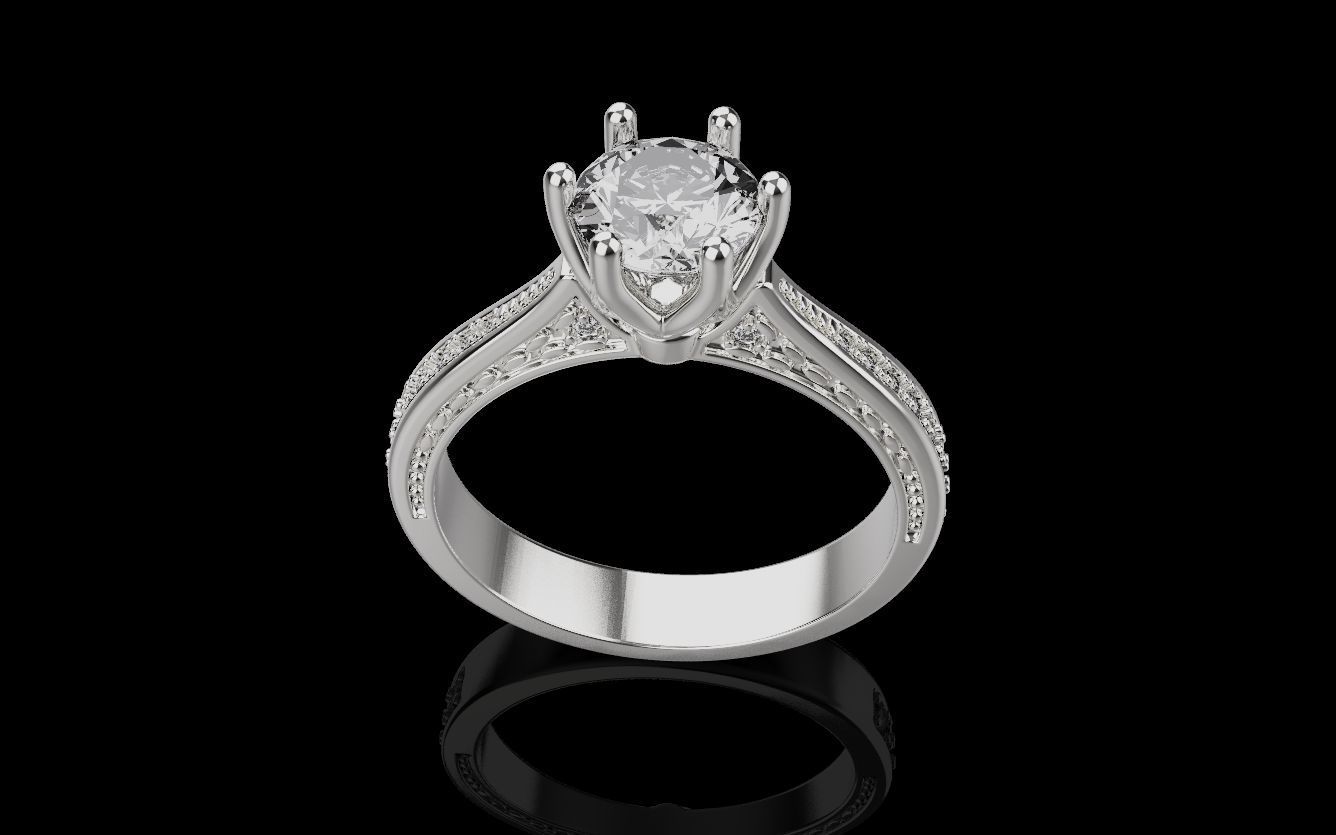 Diamond Wedding Rings 010 3D print model_27